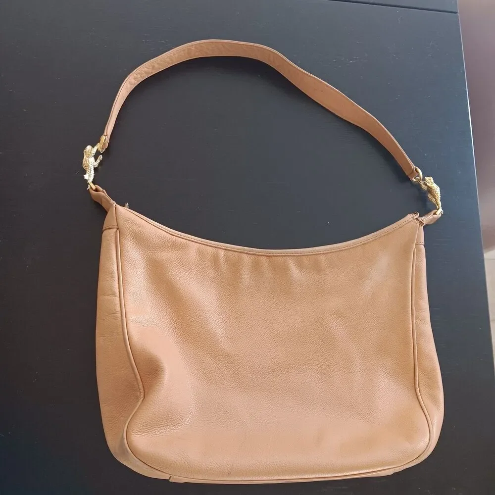 Barry Kieselstein- Cord Camel‎ Leather HOBO with Signature Frog Flawed